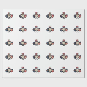 Patriotic Baseball Trio Vintage Vector Shirt_1 Wrapping Paper