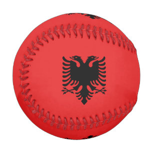 Patriotic baseball with flag of Albania