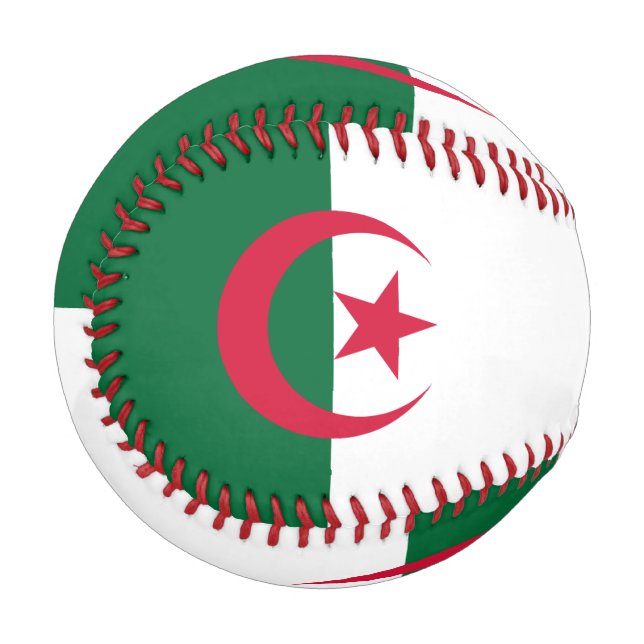 Patriotic baseball with flag of Algeria (Front Left)