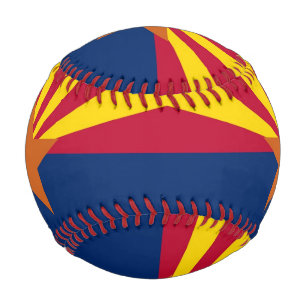 Patriotic baseball with flag of Arizona, USA
