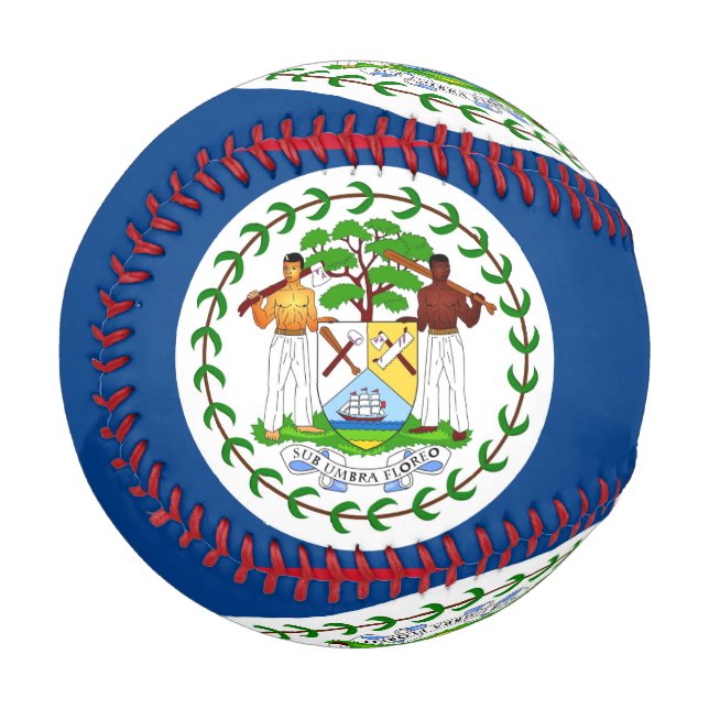 Patriotic baseball with flag of Belise (Front Left)