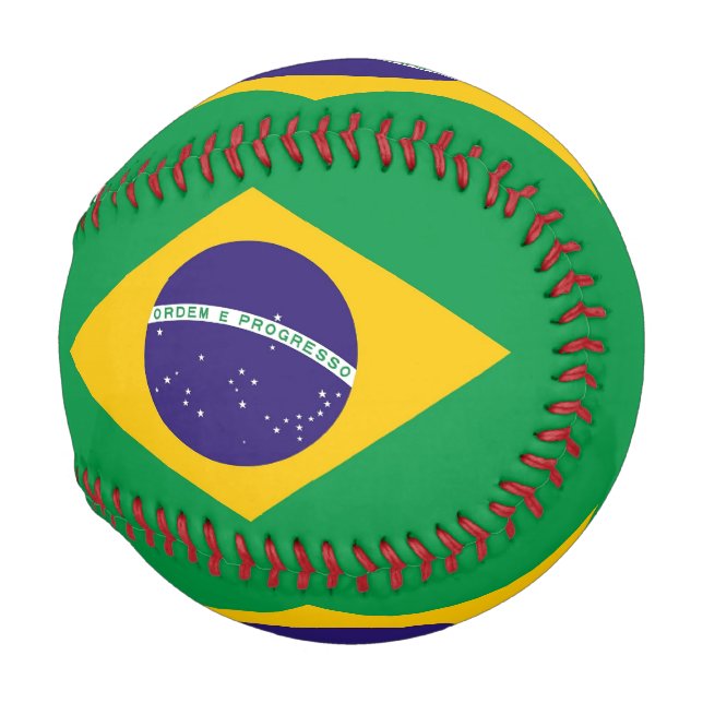 Patriotic baseball with flag of Brazil (Front Right)
