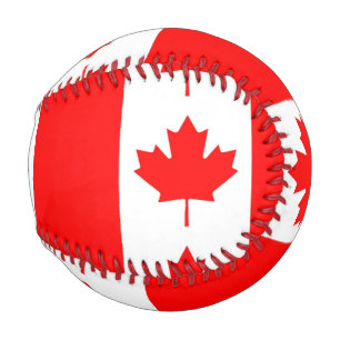 Patriotic baseball with flag of Canada