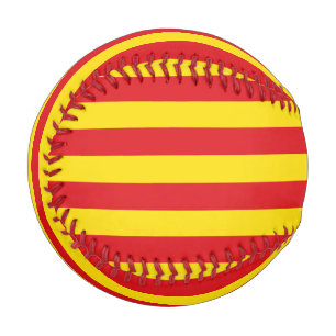 Patriotic baseball with flag of Catalonia