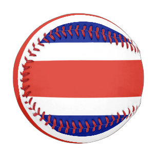 Patriotic baseball with flag of Costa Rica
