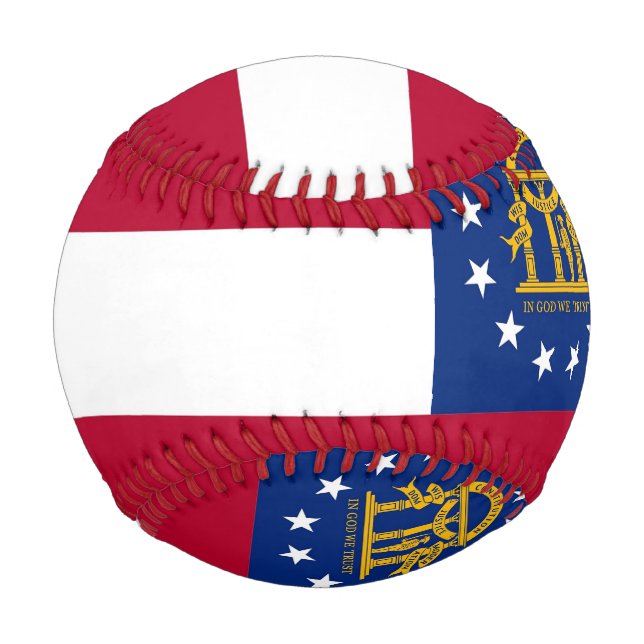 Patriotic baseball with flag of Georgia, USA (Back)