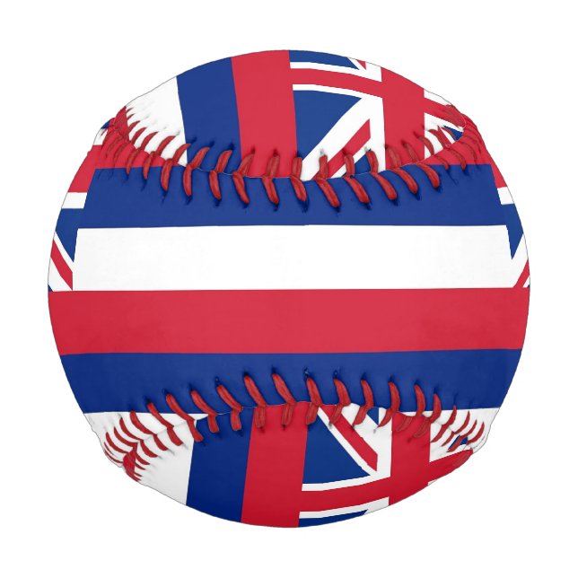 Patriotic baseball with flag of Hawaii, USA (Back)