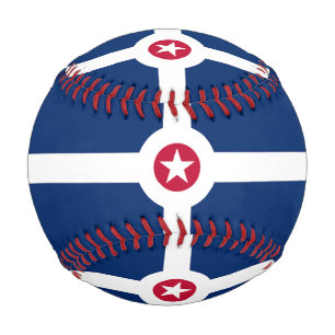 Patriotic baseball with flag of Indianapolis, USA