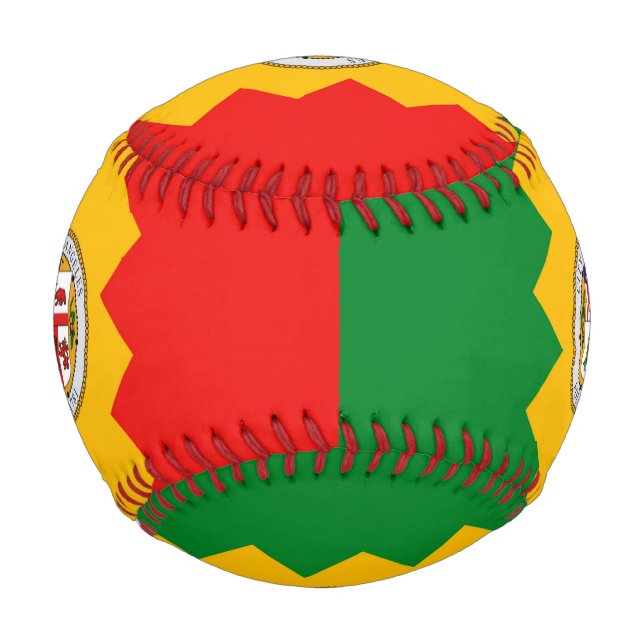 Patriotic baseball with flag of Los Angeles, USA (Back)