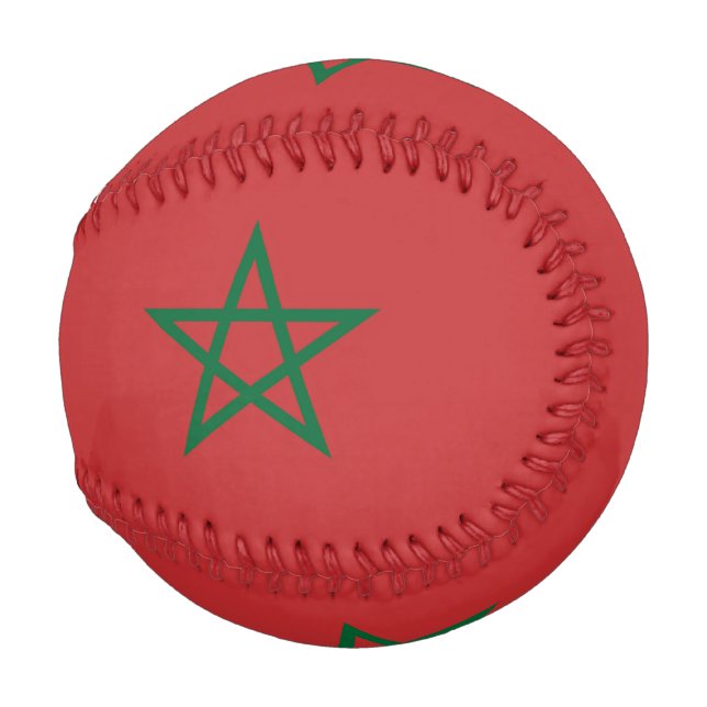Patriotic baseball with flag of Morocco (Front Right)