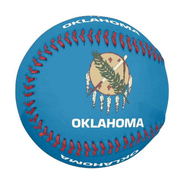 Patriotic baseball with flag of Oklahoma (Front Left)