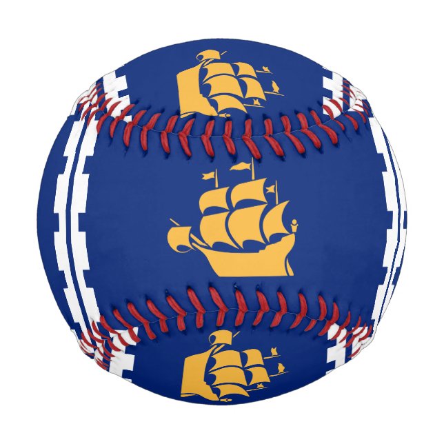 Patriotic baseball with flag of Quebec City (Front)