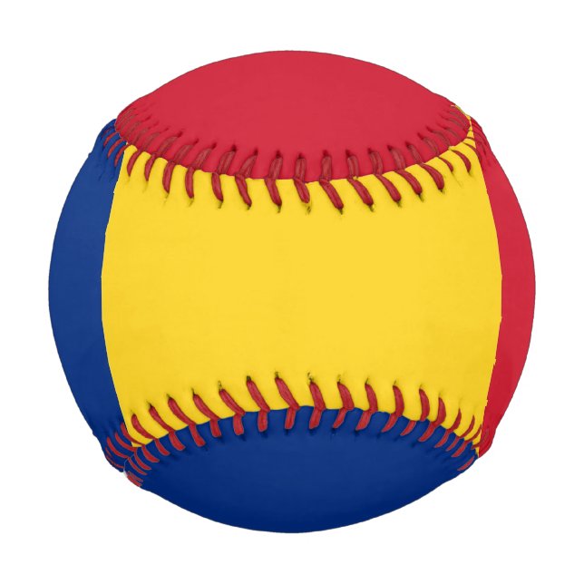 Patriotic baseball with flag of Romania (Back)