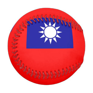 Patriotic baseball with flag of Taiwan