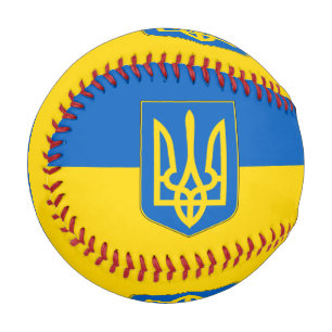 Patriotic baseball with flag of Ukraine
