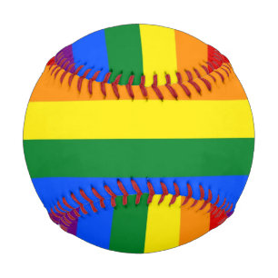 Patriotic baseball with Rainbow Pride flag of LGBT