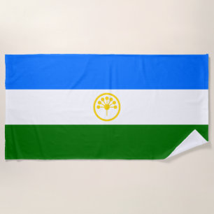 Patriotic Bashkortostan Flag Beach Towel