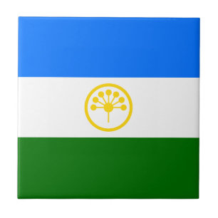 Patriotic Bashkortostan Flag Ceramic Tile