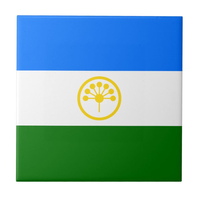 Patriotic Bashkortostan Flag Ceramic Tile (Front)