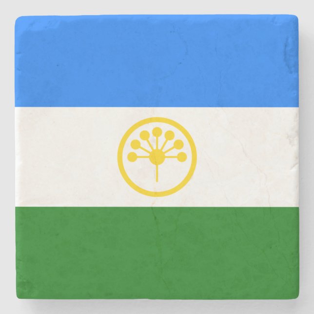 Patriotic Bashkortostan Flag Stone Coaster (Front)
