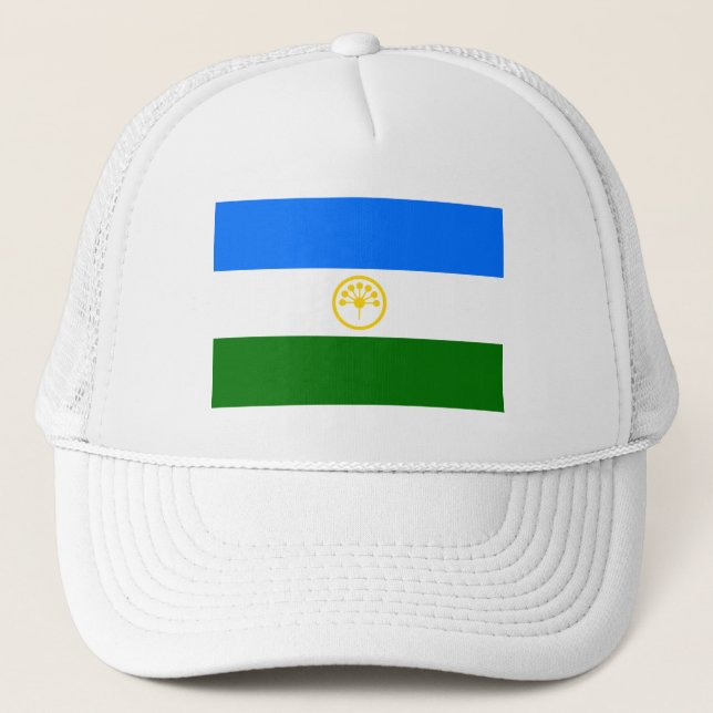 Patriotic Bashkortostan Flag Trucker Hat (Front)
