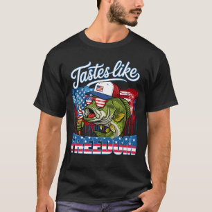 Patriotic Bass Fish Tastes Like Freedom Graphic T-Shirt