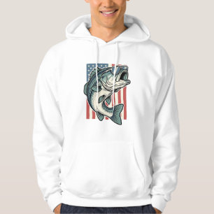 Patriotic Bass Fishing Sunglasses Vintage Vector D Hoodie