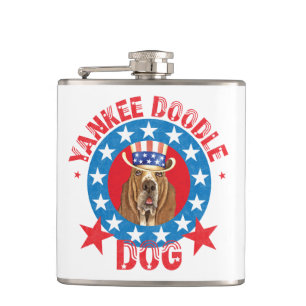 Patriotic Basset Hip Flask
