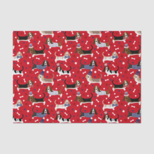 Patriotic Basset Hound Tissue Paper
