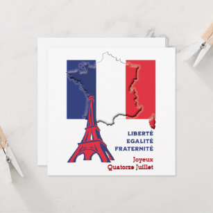 Patriotic BASTILLE DAY French Flag Card