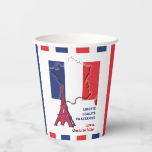 Patriotic BASTILLE DAY French Flag Paper Cups