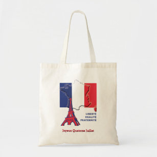 Patriotic BASTILLE DAY French Flag Tote Bag