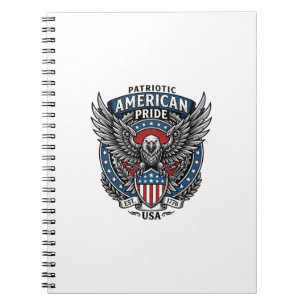 Patriotic Battle Hawk Patriotic Eagle & Hawk 4th o Notebook