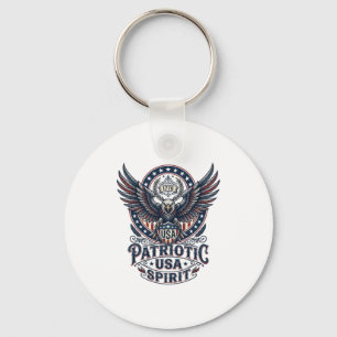 Patriotic Battle Hawk Patriotic Eagle & Hawk Ameri Key Ring