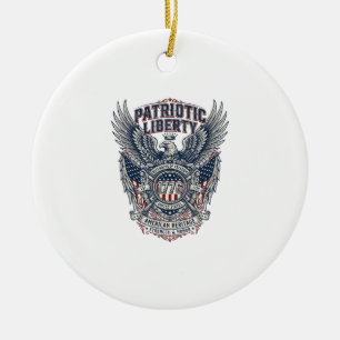 Patriotic Battle Shield 1776 Military Inspired Sym Ceramic Ornament