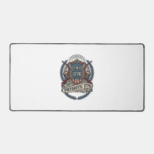 Patriotic Battle Shield 1776 Military Inspired Sym Desk Mat