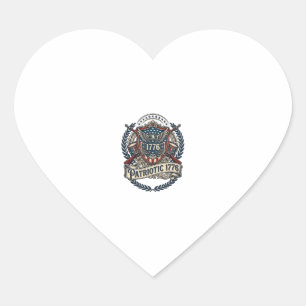 Patriotic Battle Shield 1776 Military Inspired Sym Heart Sticker