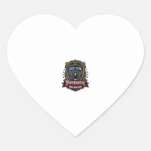 Patriotic Battle Shield 1776 Military Inspired Sym Heart Sticker