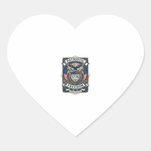 Patriotic Battle Shield 1776 Military Inspired Sym Heart Sticker