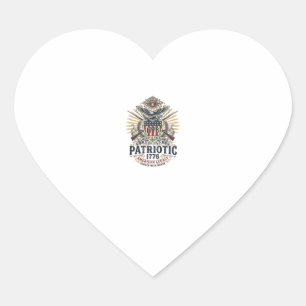 Patriotic Battle Shield 1776 Military Inspired Sym Heart Sticker