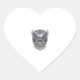 Patriotic Battle Shield 1776 Military Inspired Sym Heart Sticker