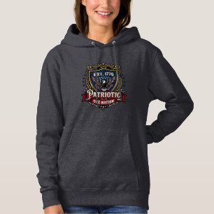 Patriotic Battle Shield 1776 Military Inspired Sym Hoodie