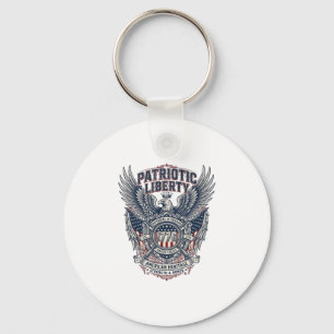 Patriotic Battle Shield 1776 Military Inspired Sym Key Ring