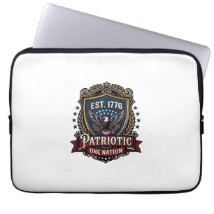 Patriotic Battle Shield 1776 Military Inspired Sym Laptop Sleeve