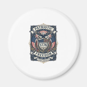 Patriotic Battle Shield 1776 Military Inspired Sym Magnet