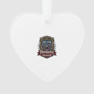 Patriotic Battle Shield 1776 Military Inspired Sym Ornament