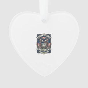 Patriotic Battle Shield 1776 Military Inspired Sym Ornament