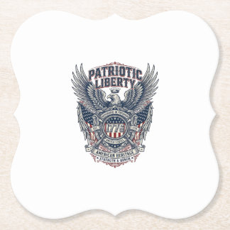 Patriotic Battle Shield 1776 Military Inspired Sym Paper Coaster