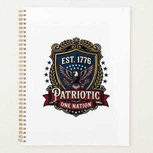 Patriotic Battle Shield 1776 Military Inspired Sym Planner