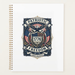 Patriotic Battle Shield 1776 Military Inspired Sym Planner